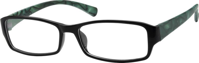 Angle view of Rectangle Glasses 240624 in Green
