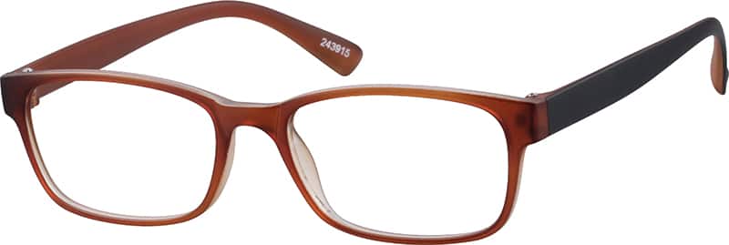 Angle view of Rectangle Glasses 243915 in Brown