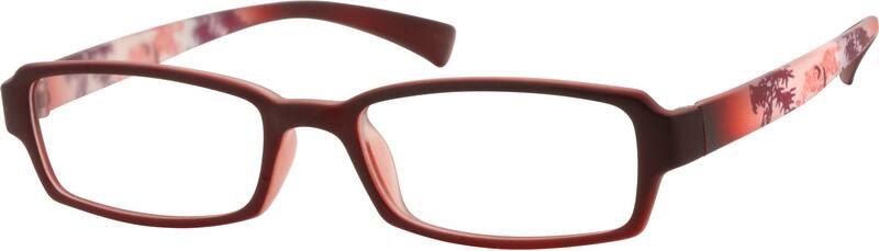 Angle view of Rectangle Glasses 244118 in Red