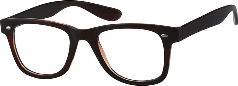 Angle view of Square Glasses 244315 in Brown
