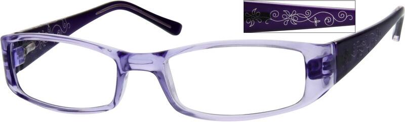 Angle view of Rectangle Glasses 246117 in Purple