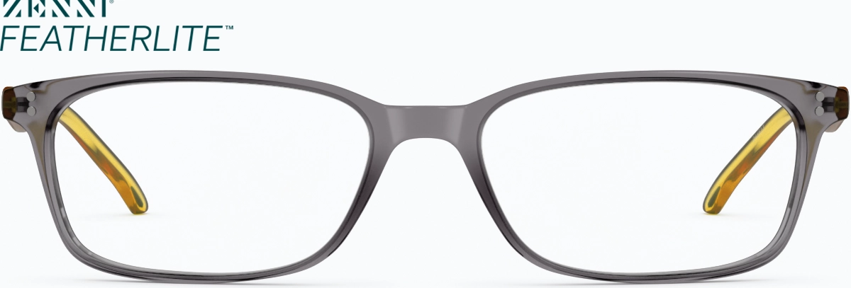 Front view of Rectangle Glasses 246513 in Grey
