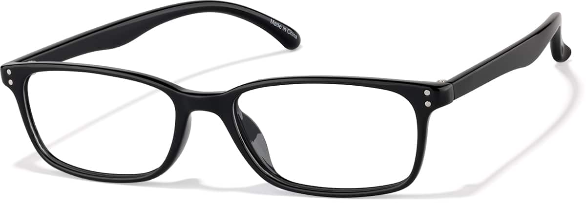 Angle view of Rectangle Glasses 246521 in Black