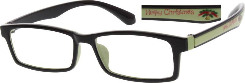 Angle view of Rectangle Glasses 247121 in Black