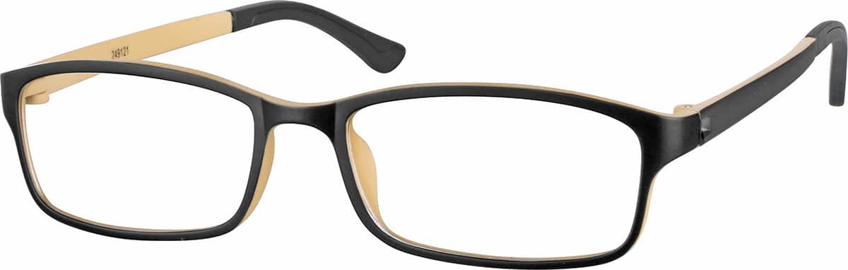 Angle view of Rectangle Glasses 249121 in Black