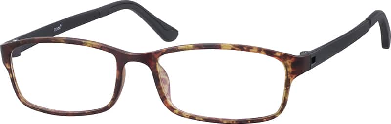 Angle view of Rectangle Glasses 249125 in Tortoiseshell