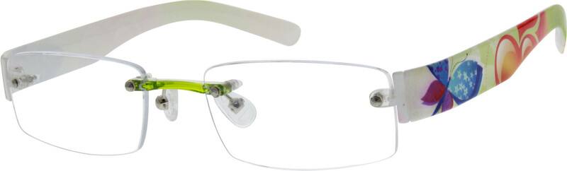 Angle view of Rimless Glasses 249424 in Green
