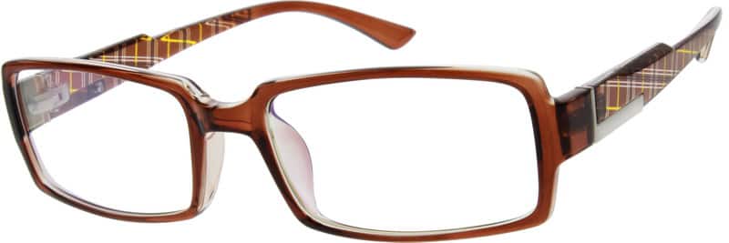 Angle view of Rectangle Glasses 251615 in Brown