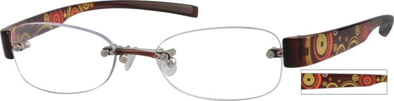 Angle view of Rimless Glasses 252015 in Brown