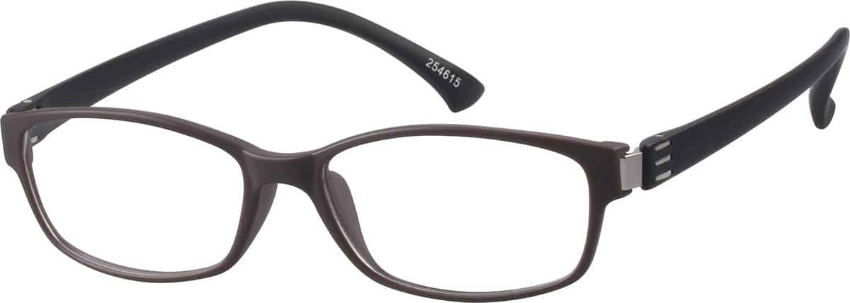 Angle view of Rectangle Glasses 254615 in Brown
