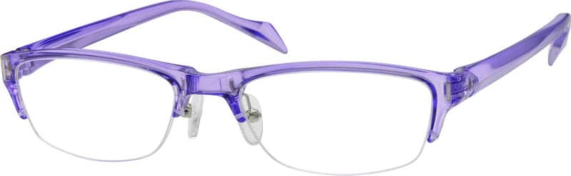 Angle view of Rectangle Glasses 255027 in Purple