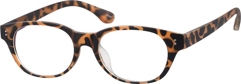 Angle view of Oval Glasses 256325 in Tortoiseshell