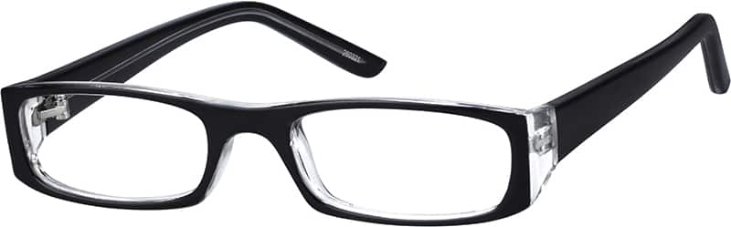 Angle view of Kids’ Rectangle Glasses 260321 in Black