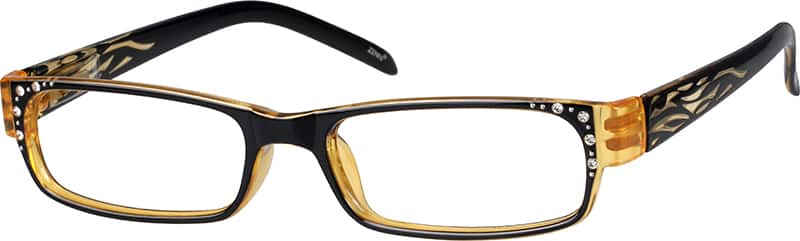 Angle view of Rectangle Glasses 260515 in Brown