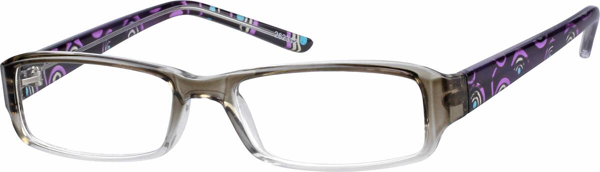 Angle view of Rectangle Glasses 262312 in Gray