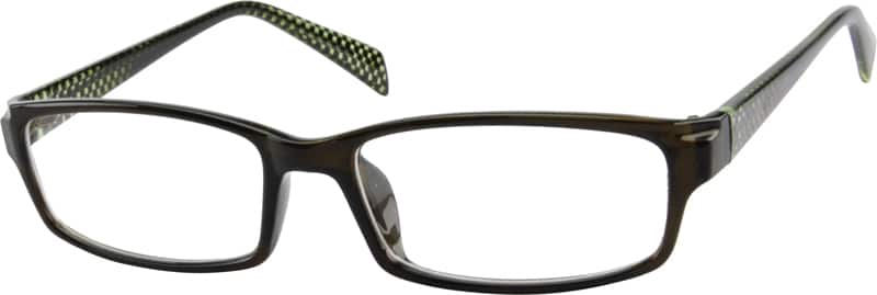Angle view of Rectangle Glasses 264315 in Brown