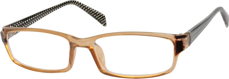 Angle view of Rectangle Glasses 264322 in Orange