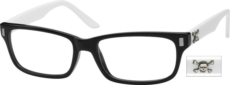Angle view of Rectangle Glasses 269830 in White