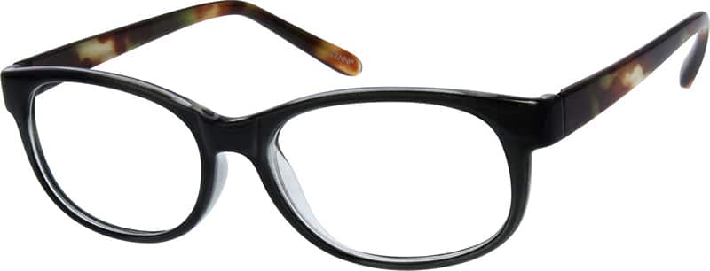 Angle view of Oval Glasses 270612 in Black