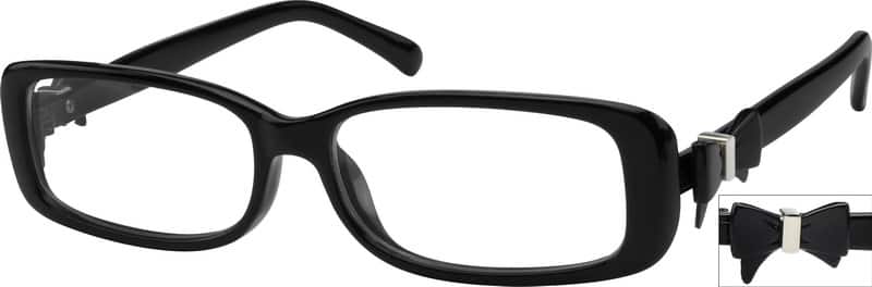 Angle view of Rectangle Glasses 271021 in Black