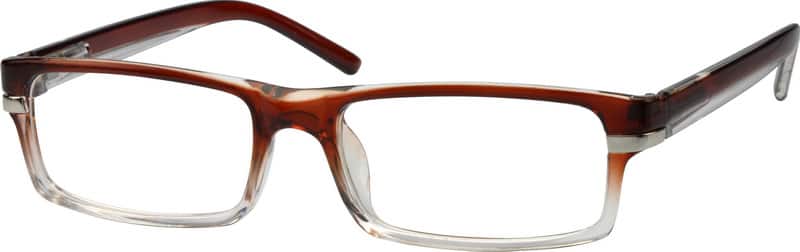 Angle view of Rectangle Glasses 271115 in Brown