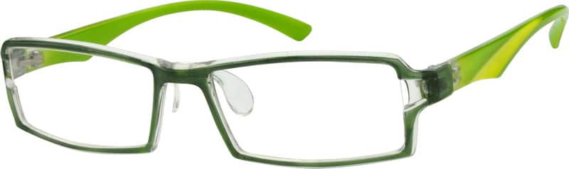 Angle view of Rectangle Glasses 273624 in Green