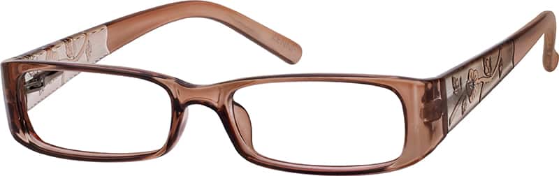 Angle view of Kids’ Rectangle Glasses 274115 in Brown