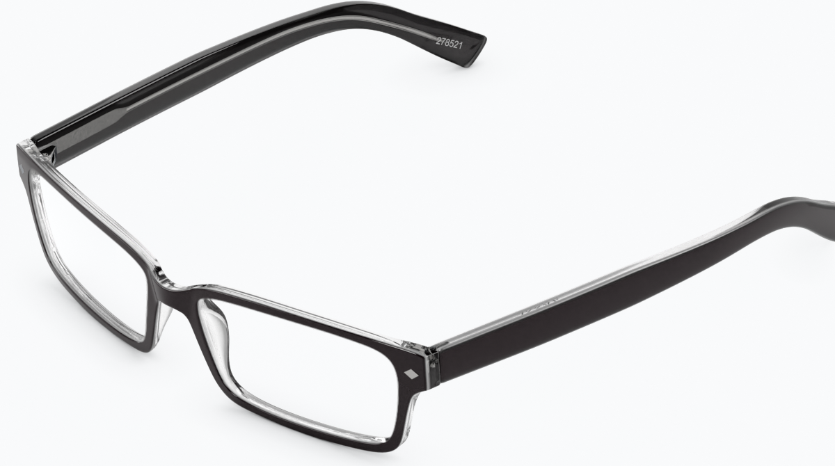 Angle view of Rectangle Glasses 278521 in Black