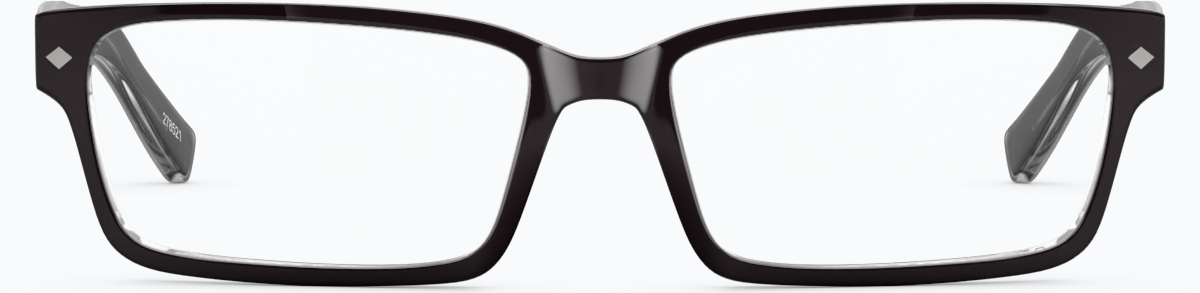 Front view of Rectangle Glasses 278521 in Black