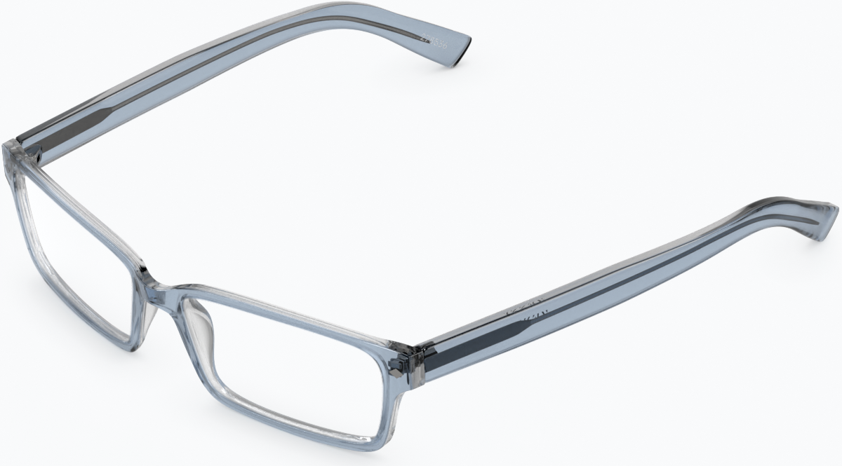 Angle view of Rectangle Glasses 278536 in Blue
