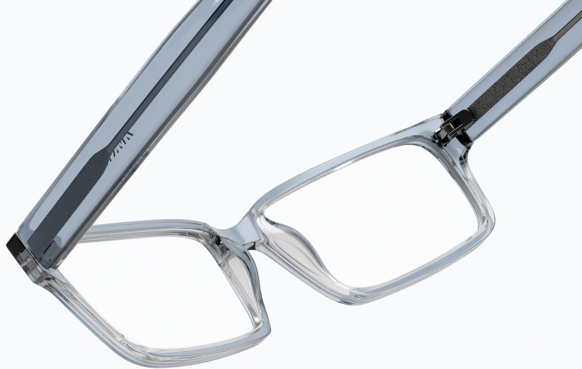 See-through view of Rectangle Glasses 278536 in Blue