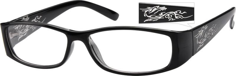 Angle view of Rectangle Glasses 278921 in Black