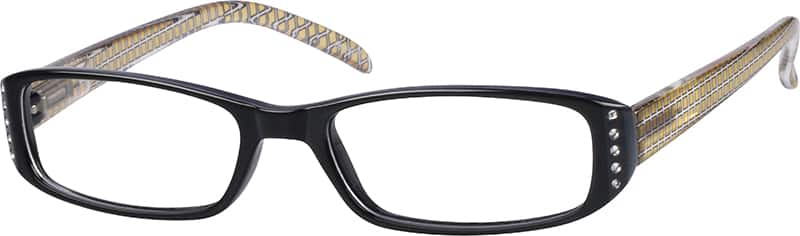 Angle view of Rectangle Glasses 281221 in Black