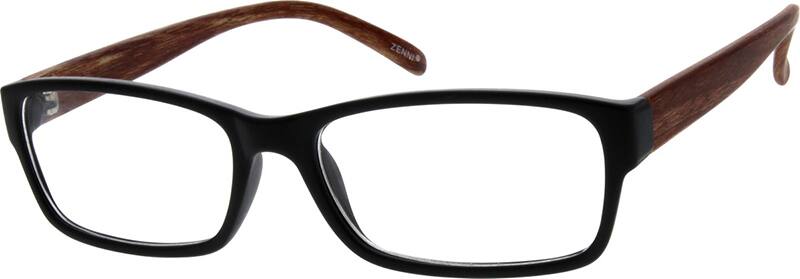 Angle view of Rectangle Glasses 282021 in Black