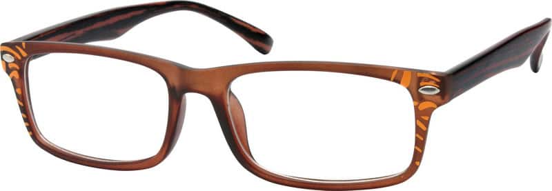 Angle view of Rectangle Glasses 282115 in Brown