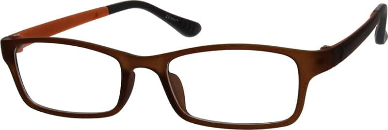 Angle view of Rectangle Glasses 286815 in Brown