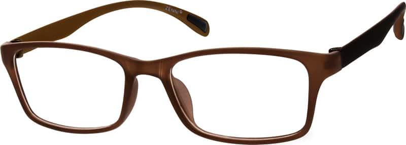 Angle view of Rectangle Glasses 287115 in Brown