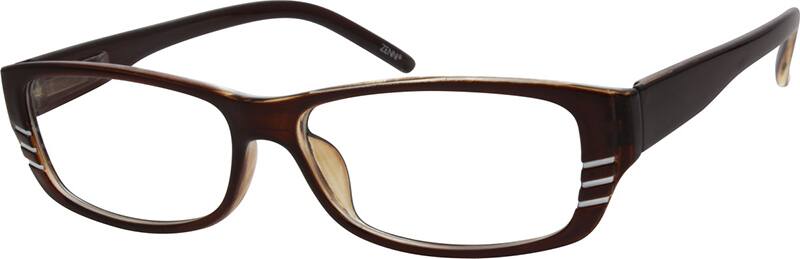 Angle view of Rectangle Glasses 288115 in Brown