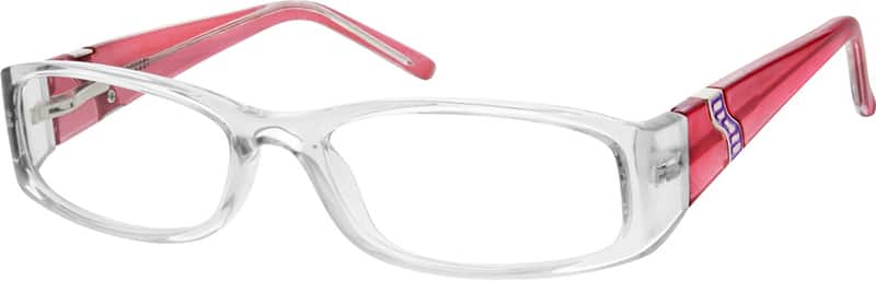 Angle view of Rectangle Glasses 288323 in Clear