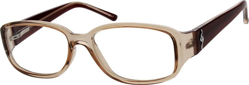 Angle view of Oval Glasses 288515 in Brown
