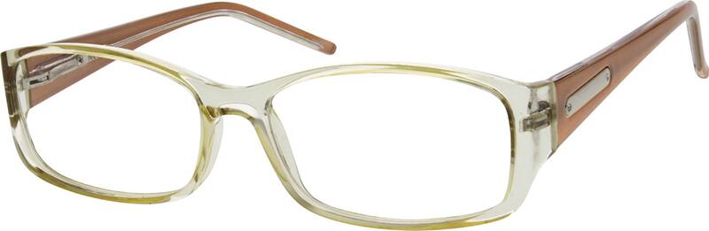 Angle view of Rectangle Glasses 289022 in Yellow