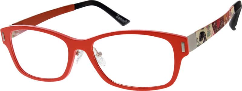 Angle view of Rectangle Glasses 290322 in Orange