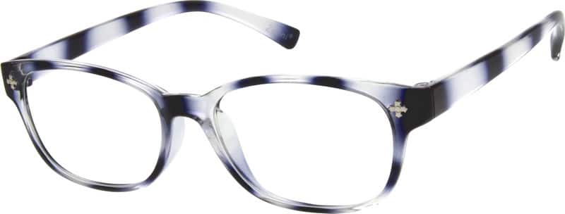 Angle view of Oval Glasses 292526 in Blue