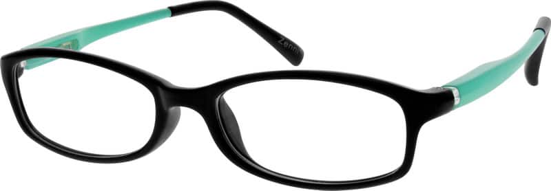 Angle view of Rectangle Glasses 292621 in Black