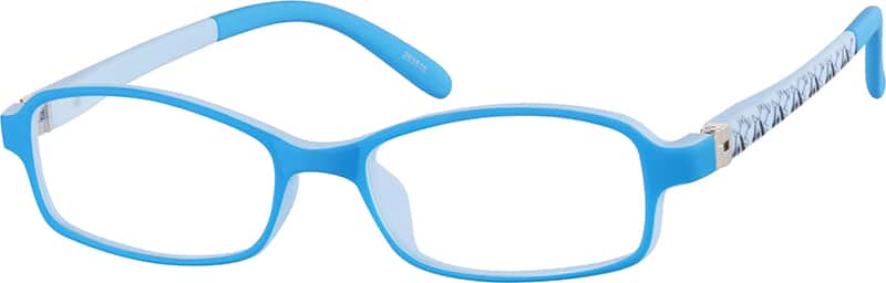 Angle view of Kids’ Rectangle Glasses 293516 in Blue