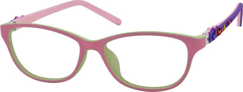Angle view of Kids’ Oval Glasses 294419 in Pink