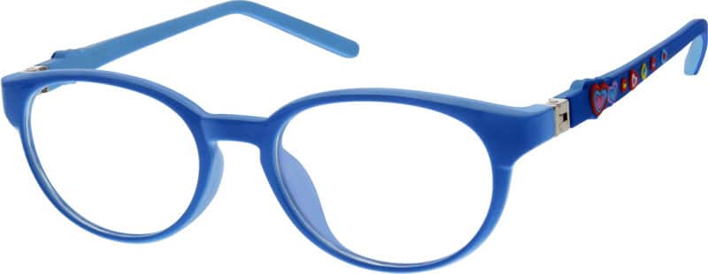 Angle view of Kids’ Oval Glasses 294516 in Blue