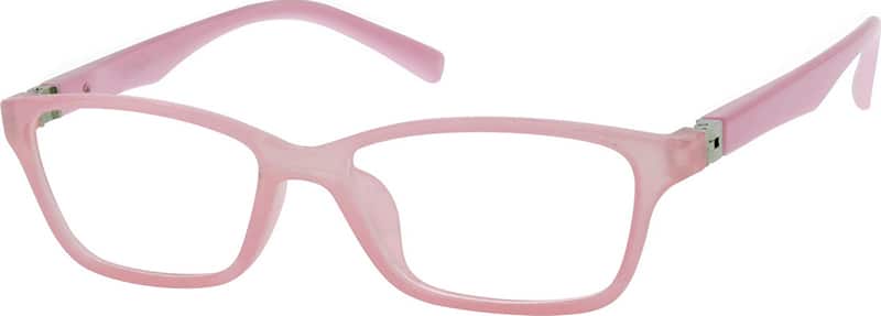 Angle view of Kids’ Rectangle Glasses 294819 in Pink