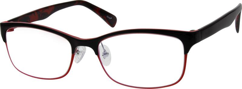 Angle view of Rectangle Glasses 295018 in Red