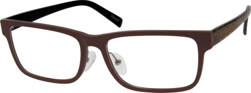 Angle view of Rectangle Glasses 295115 in Brown
